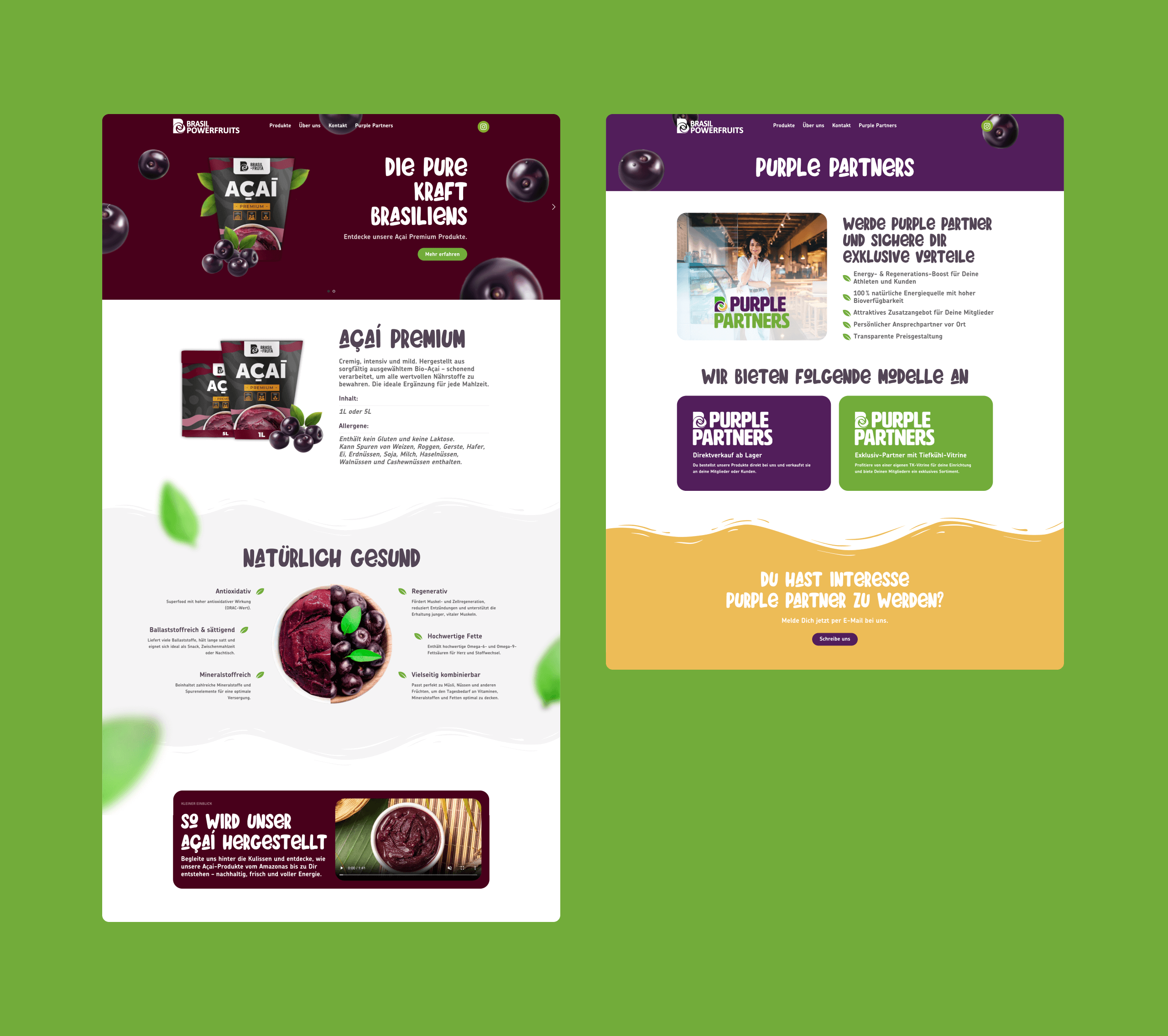 Brasil Powerfruits, Website Mockup