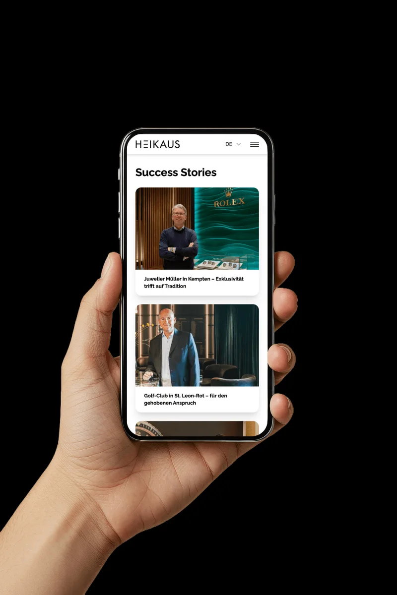 Heikaus, Website iPhone Mockup