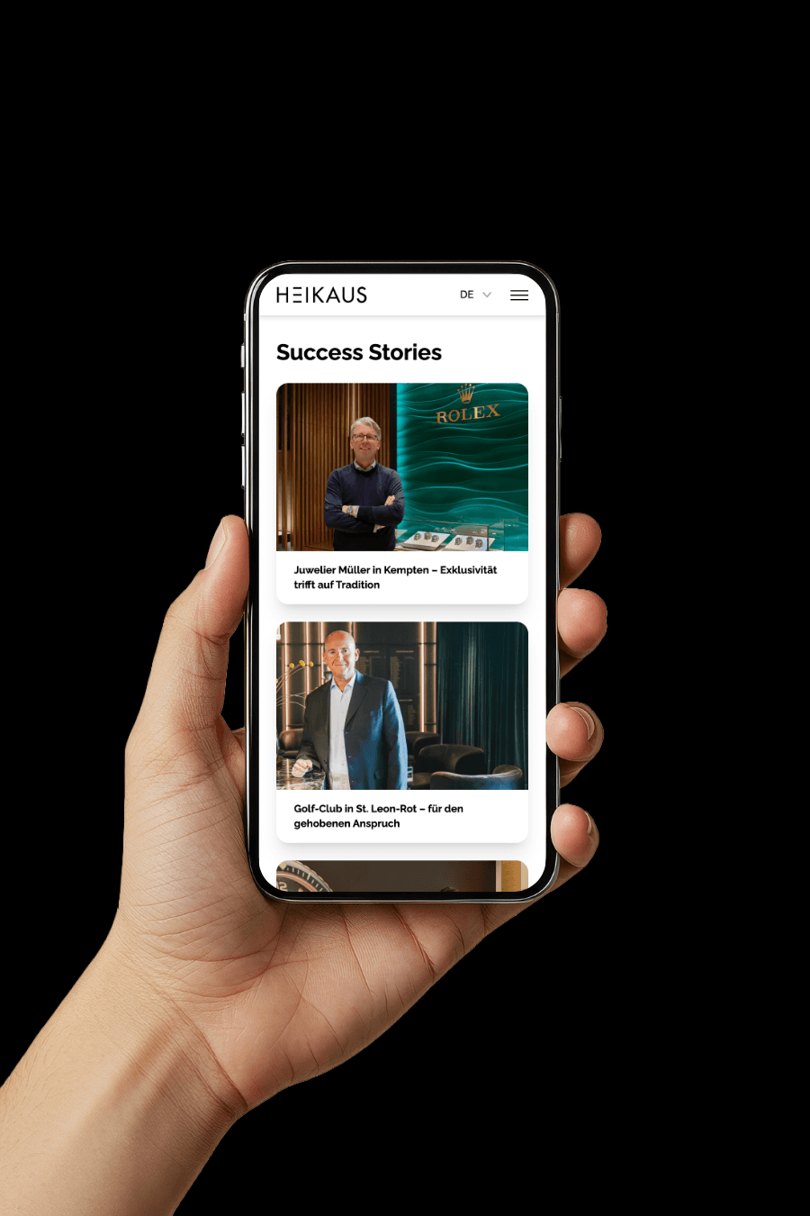 Heikaus, Website iPhone Mockup