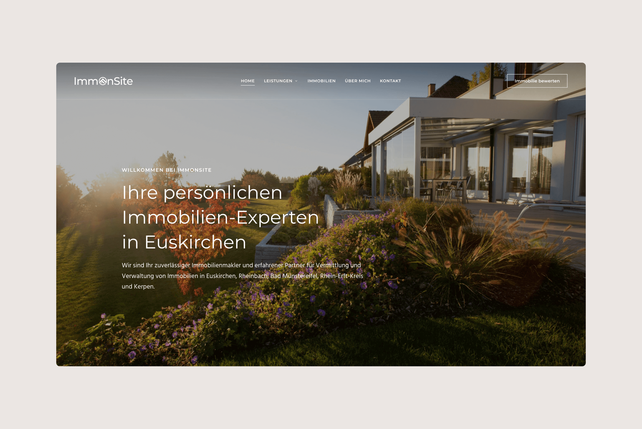 ImmOnSite, Website Mockup