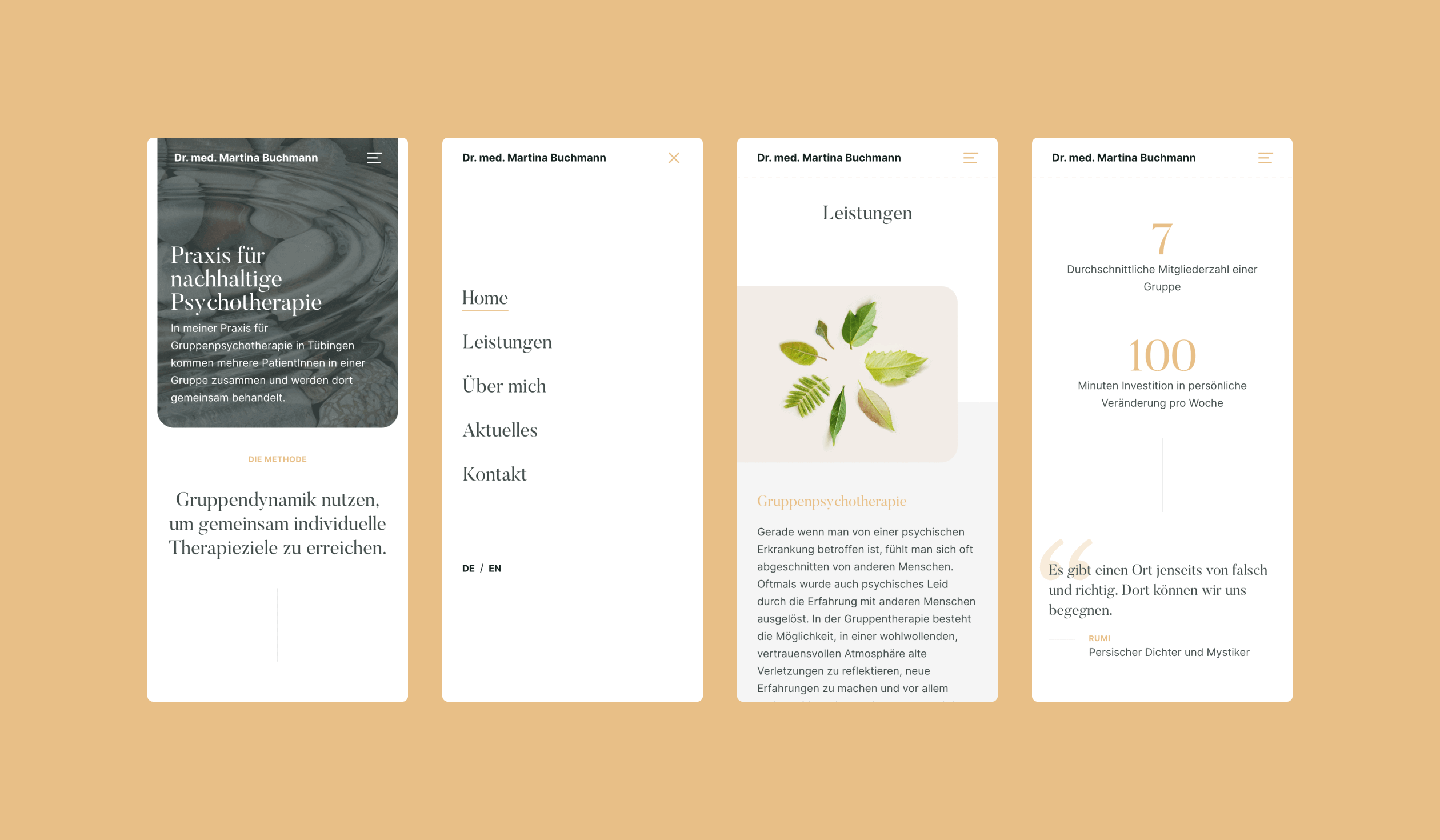 Psychotherapie Dr. med. Martina Buchmann, Website Mockup