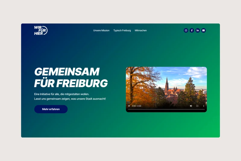 Wir für hier Freiburg, Website Mockup